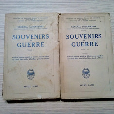 SOUVENIRS DE GUERRE - 2 Vol. - General Ludendorff - Payot, 1931/32, 443+411 p.