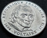 Cumpara ieftin Moneda comemorativa 5 FRANCI - FRANTA, anul 1994 * cod 4521 - Voltaire, Europa