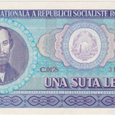 ROMANIA RSR 100 lei 1966 XF+ aUNC