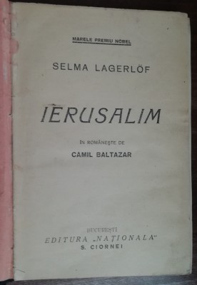 myh 525f - Selma Lagerlof - Ierusalim - editie interbelica foto