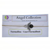 Bratara therapy angel collection turmalina neagra si cuart turmalinat 6-8mm, Stonemania Bijou