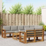 vidaXL Set de canapele de exterior 9 pcs Gri natural și deschis 3366609