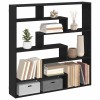 Raft cubic de perete cu 7 compartimente negru lemn prelucrat