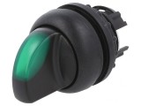 Comutator Rotativ 22mm Verde 3 Puncte de Fixare