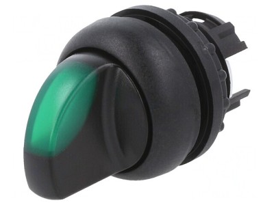 Comutator Rotativ 22mm Verde 3 Puncte de Fixare foto