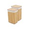 Set 2 cosuri de rufe din bambus si captuseala cu capac, lemn, 40x30x60 cm, 72 L