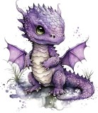 Sticker decorativ, Dragon, Mov, 69 cm, 1262STK-1