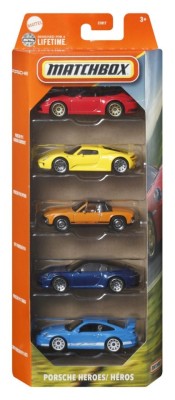 MATCHBOX SET 5 MASINUTE METALICE PORSCHE HEROES SCARA 1:64 foto