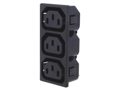 Conector alimentare AC splitter 10A 250V IEC C13 foto