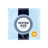 Prezervativ ultra-subțire MISTER SIZE 53, lubrifiat și rezistent, diametru 53 mm, 1 bucată