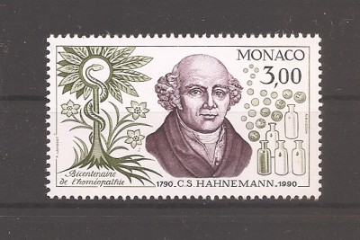 Monaco 1990 - 200 de ani de la nașterea lui Samuel Hahnemann, MNH foto