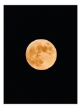Tablou Canvas, "Luna plină lumin&acirc;nd cerul nopții", Lună, Portocalie, Noapte, Cer, Strălucire, Mister, Frumusețe, Rotunjime, Contrast, Senzație, 26 x 3