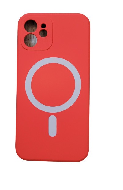 Huse silicon cu protectie camera MagSafe Iphone 11 , Rosu