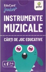 Instrumente muzicale. Carti de joc educative
