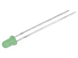 LED 3mm verde 15-50mcd 35&deg; convex 2 termi