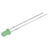 LED 3mm verde 15-50mcd 35&deg; convex 2 termi