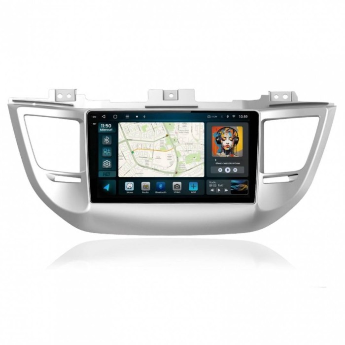 Navigatie 2K Hyundai Tucson 3 (2015-2019) 4GB RAM Android 13 Octacore Slot Sim 4G DSP GPS Wi-FI Carplay Android Auto USB Bluetooth Waze Touchscreen 9.