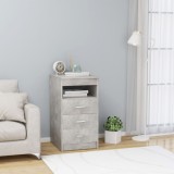 vidaXL Dulap cu sertare, gri beton, 40x50x76 cm, lemn compozit
