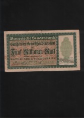 Germania 5000000 (5 milioane) marci mark Munchen Staatsbank 1923 seria200213