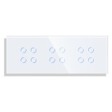 Cumpara ieftin Panou din sticla cu touch pentru 3 &icirc;ntrerupatoare cvadruple Luxion, alb