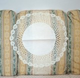 Mileu/ Centru de masa Vintage din In/ dantela de bumbac cu margine de dantela croset