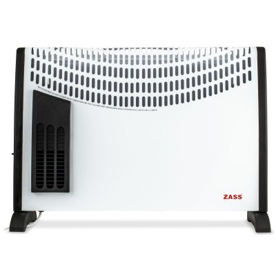 Convector electric Zass, 2000 W, 72 x 14 x 46 cm, 3 trepte, termostat reglabil, functie Turbo, Alb foto