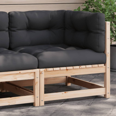 vidaXL Canapea de colț cu perne pentru grădină, lemn masiv de pin foto
