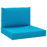 Perne canapea din paleti, 2 buc., albastru deschis, textil