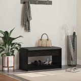 vidaXL Bancă pentru hol cu pernă cu raft Stejar Negru 83 x 38 x 45 cm 891577