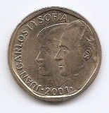 Spania 500 Pesetas 2001 - (Regelui Juan Carlos I și Regina Sofia) Bronz aluminiu, 28 mm KM-924, Europa, Bronz-Aluminiu