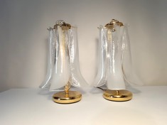 Set veioze, Art Deco, Hollywood Regency, sticlă de Murano, vintage