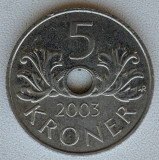 Moneda Norvegia - 5 Kroner 2003 - An rar