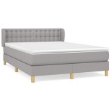 Cumpara ieftin Pat continental, gri deschis, 140x200 cm, material textil