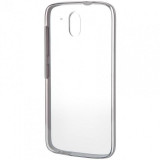 Husa HTC HC C1070 Hard Shell tip capac spate transparent rama gri pentru HTC Desire 326 / 526