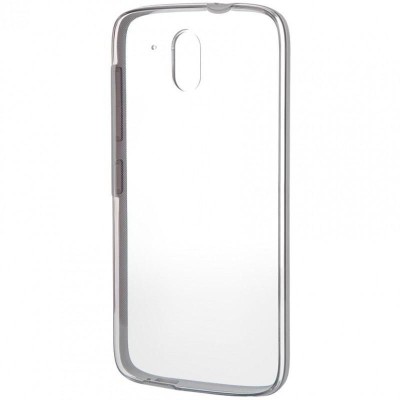 Husa HTC HC C1070 Hard Shell tip capac spate transparent rama gri pentru HTC Desire 326 / 526 foto