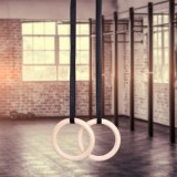 Inele gimnastica din lemn inSPORTline CF927 cu curele reglabile