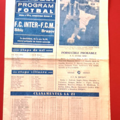 Program meci fotbal FC INTER SIBIU - FCM BRASOV (25.09.1988)