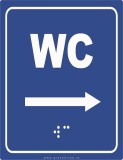 Placute braille wc sageata in dreapta pentru nevazatori