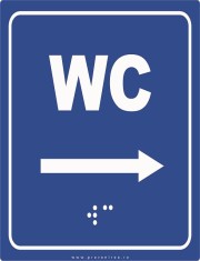 Placute braille wc sageata in dreapta pentru nevazatori foto