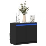 VidaXL Dulap cu LED, negru, 72x34x61 cm, lemn prelucrat