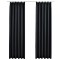 Draperii opace cu carlige, 2 buc., negru, 140 x 225 cm
