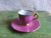 Vintage / Design - Farfurie si ceasca din portelan fin cu marcaj Bareuther Bavaria !