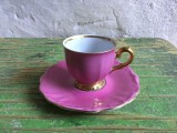 Vintage / Design - Farfurie si ceasca din portelan fin cu marcaj Bareuther Bavaria !