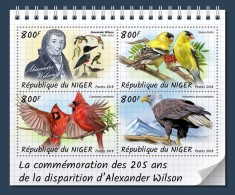 NIGER 2018 - Pasari, ornitologi celebri Alexander Wilson /set complet-bloc + colita MNH (2 imagini)