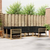 vidaXL Set de canapele de exterior cu pernă 6 pcs Alb și negru 3389010