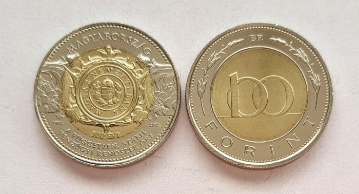 UNGARIA 100 FORINT 2024 100 de ani infiintarea Bancii Nationale BIMETAL UNC
