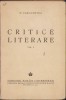 HST C372 Critice literare 1943 volumul I D Caracostea