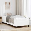 Cadru de pat cu saltea Alb 100 x 200 cm Piele artificială