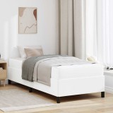 VidaXL Cadru de pat cu saltea Alb 90 x 190 cm Piele artificială