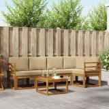 vidaXL Set de canapele de exterior cu pernă 6 pcs Natural și Bej 3366416